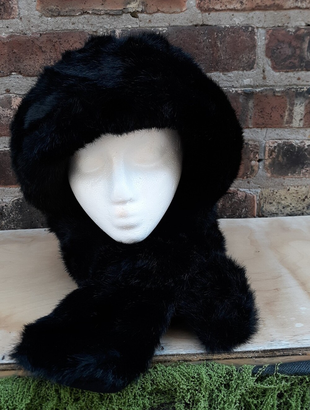 Cheveux Luxury Collection Black Faux Fur Russian Cossack Hat & Scarf Set